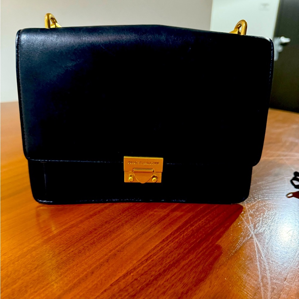 REBECCA MINKOFF Black Crossbody Bag with Gold Accents